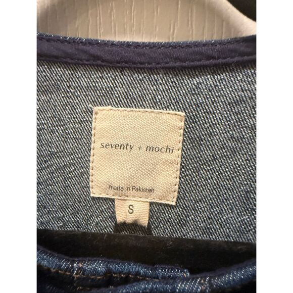 Seventy+ Mochi Mae in Indigo Rinse Vintage Midi Dress in Blue Demin size S NWT - Picture 4 of 6
